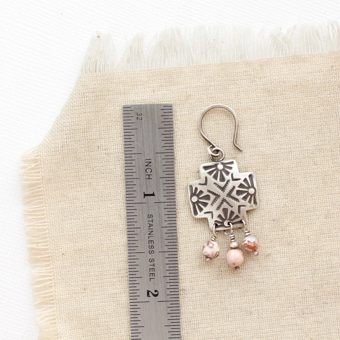 Picture Jasper Cross Earrings
