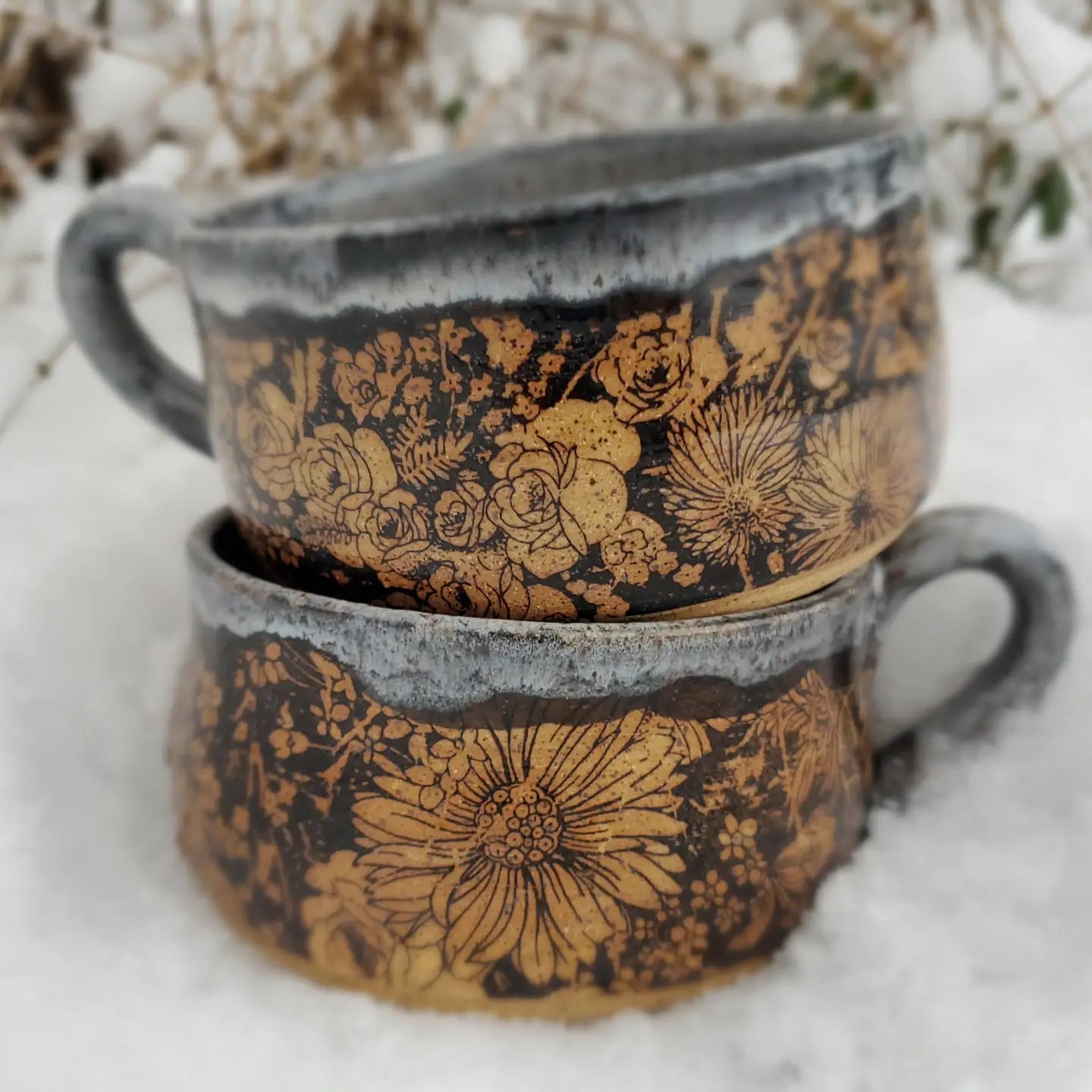 Flower Ceramic Soup Mug