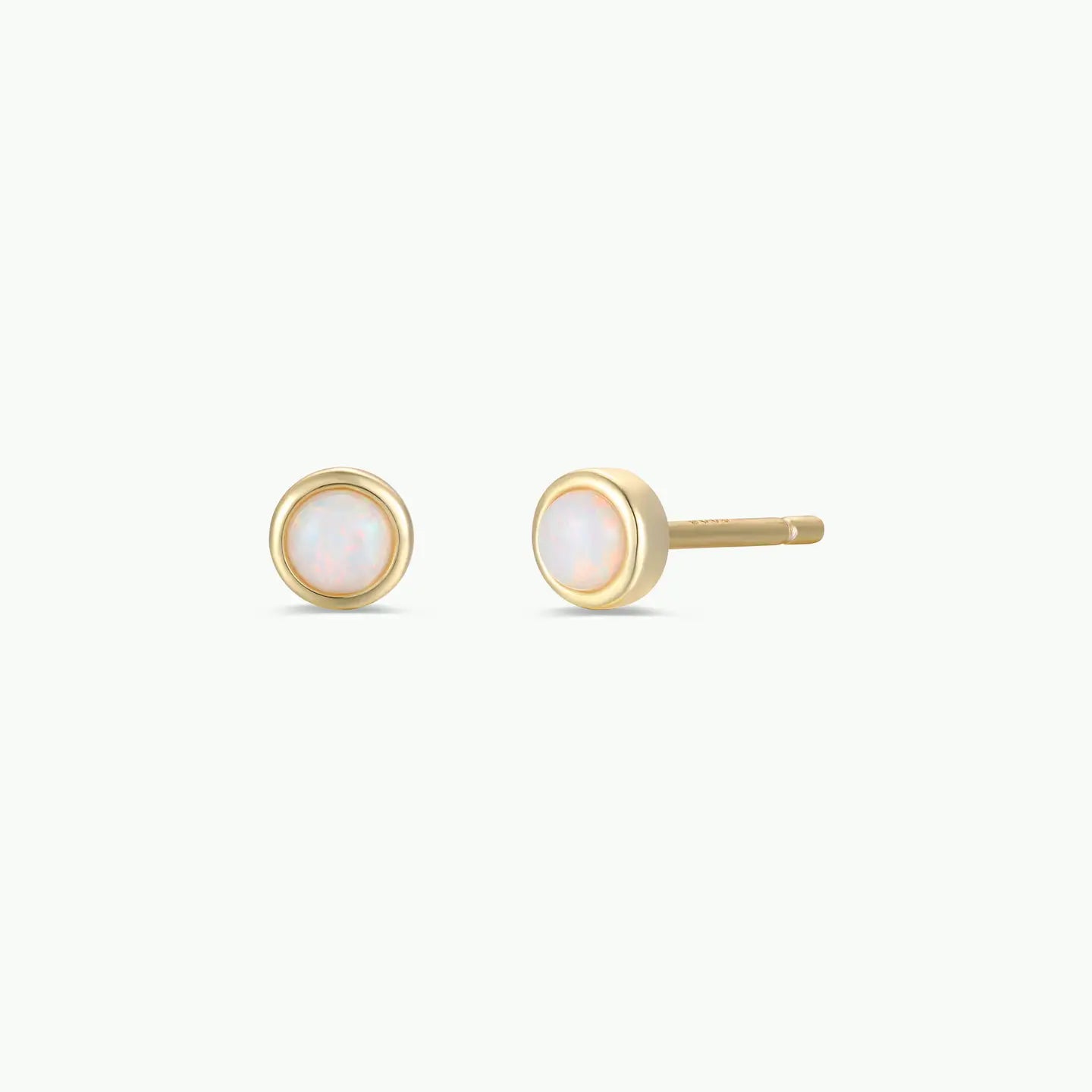 White Opal Stud Earrings