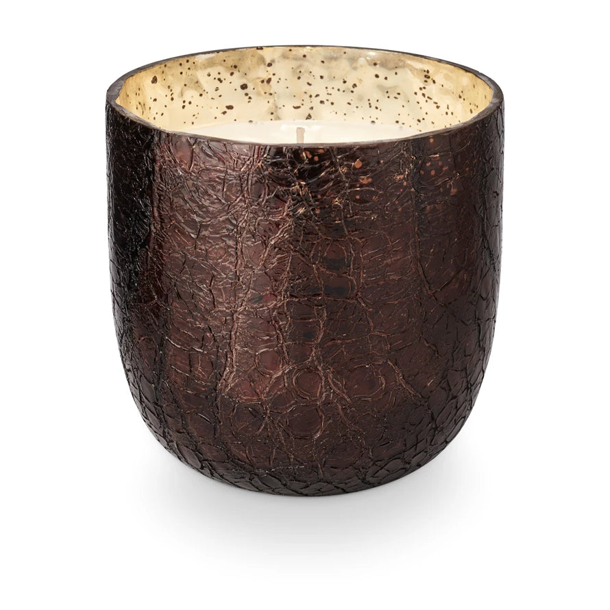 Midnight Pumpkin LG Crackle Glass Candle