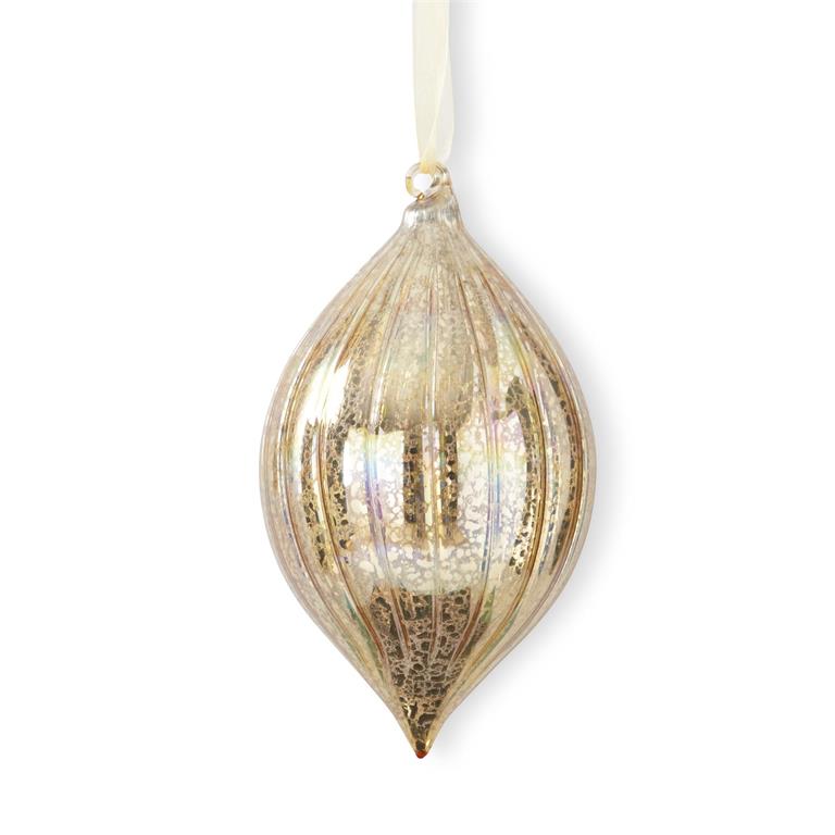 Ribbed Mercury Glass Ornament