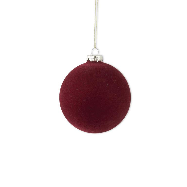 Velvet Round Burgundy Ornaments