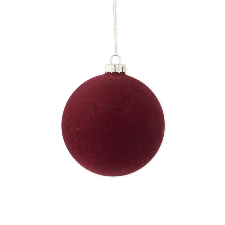 Velvet Round Burgundy Ornaments