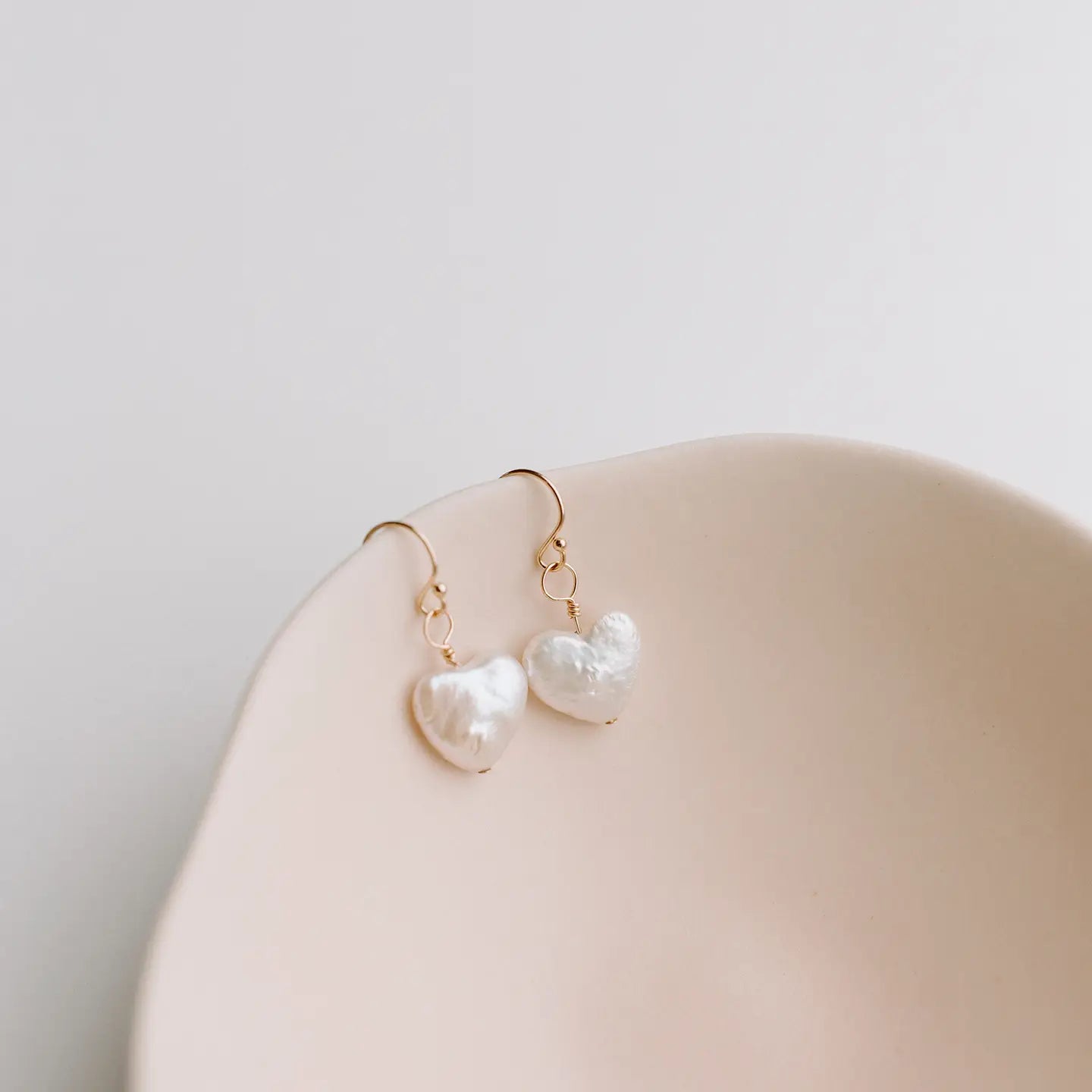 Pearl Heart Earrings