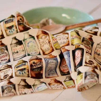 Vintage Bottle Tea Towel