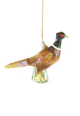 Frosted Field Pheasant Ornament