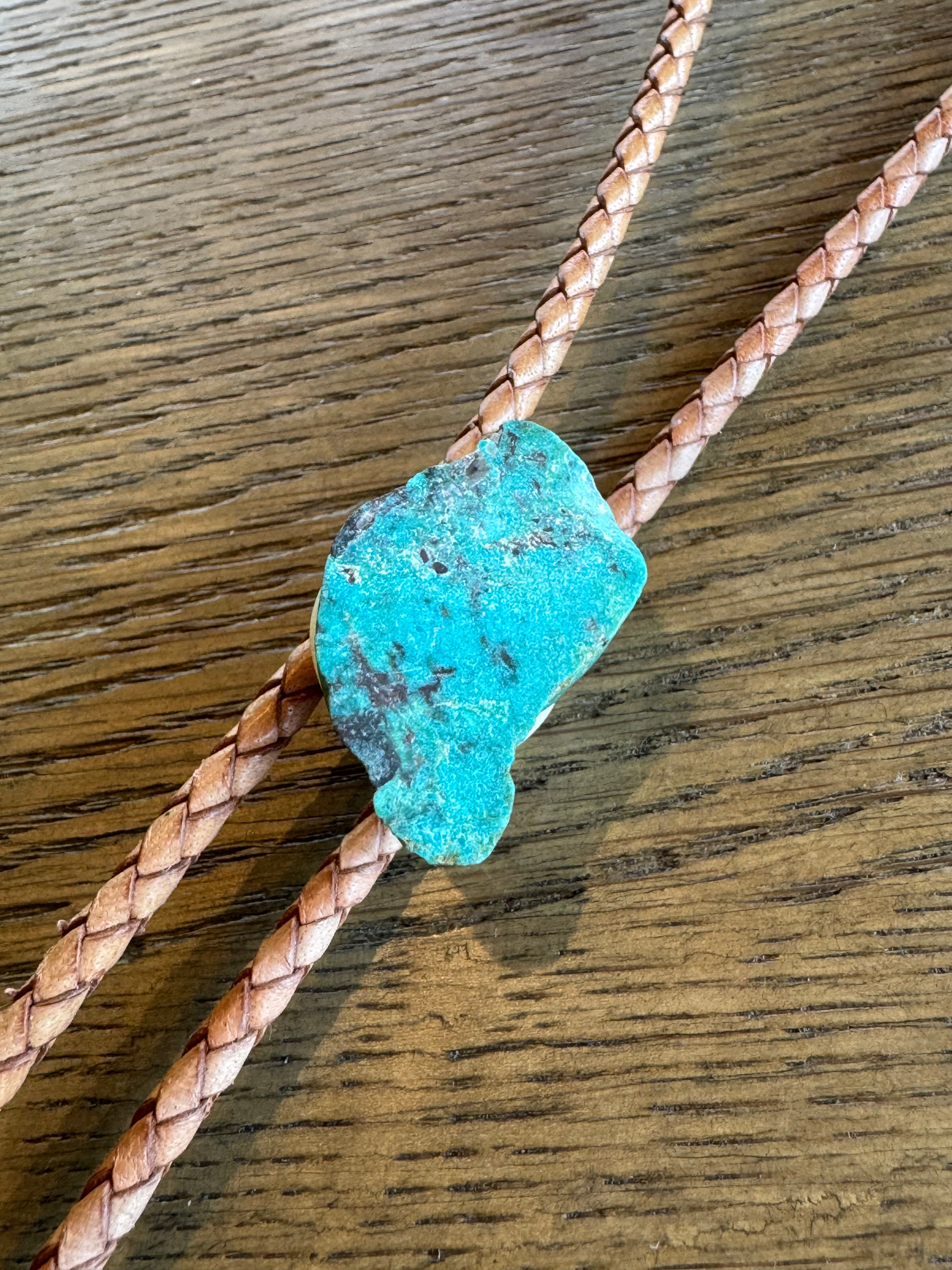 Raw Turquoise Bolo w/ Sterling Tips (Copy)