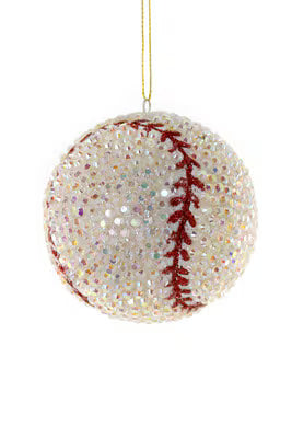Jeweled Baseball Ornament