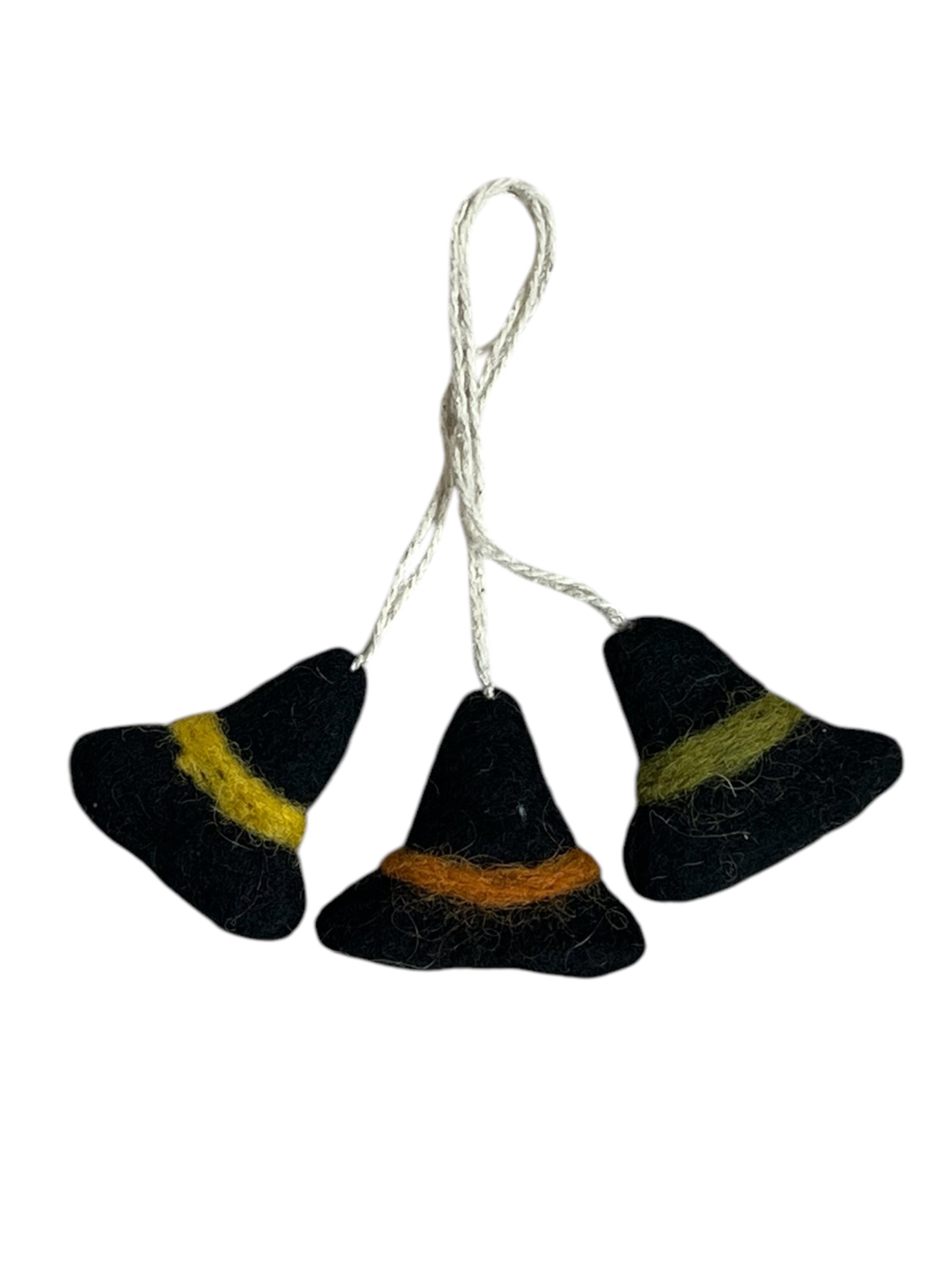 Felted Witches Hats Ornament S/3