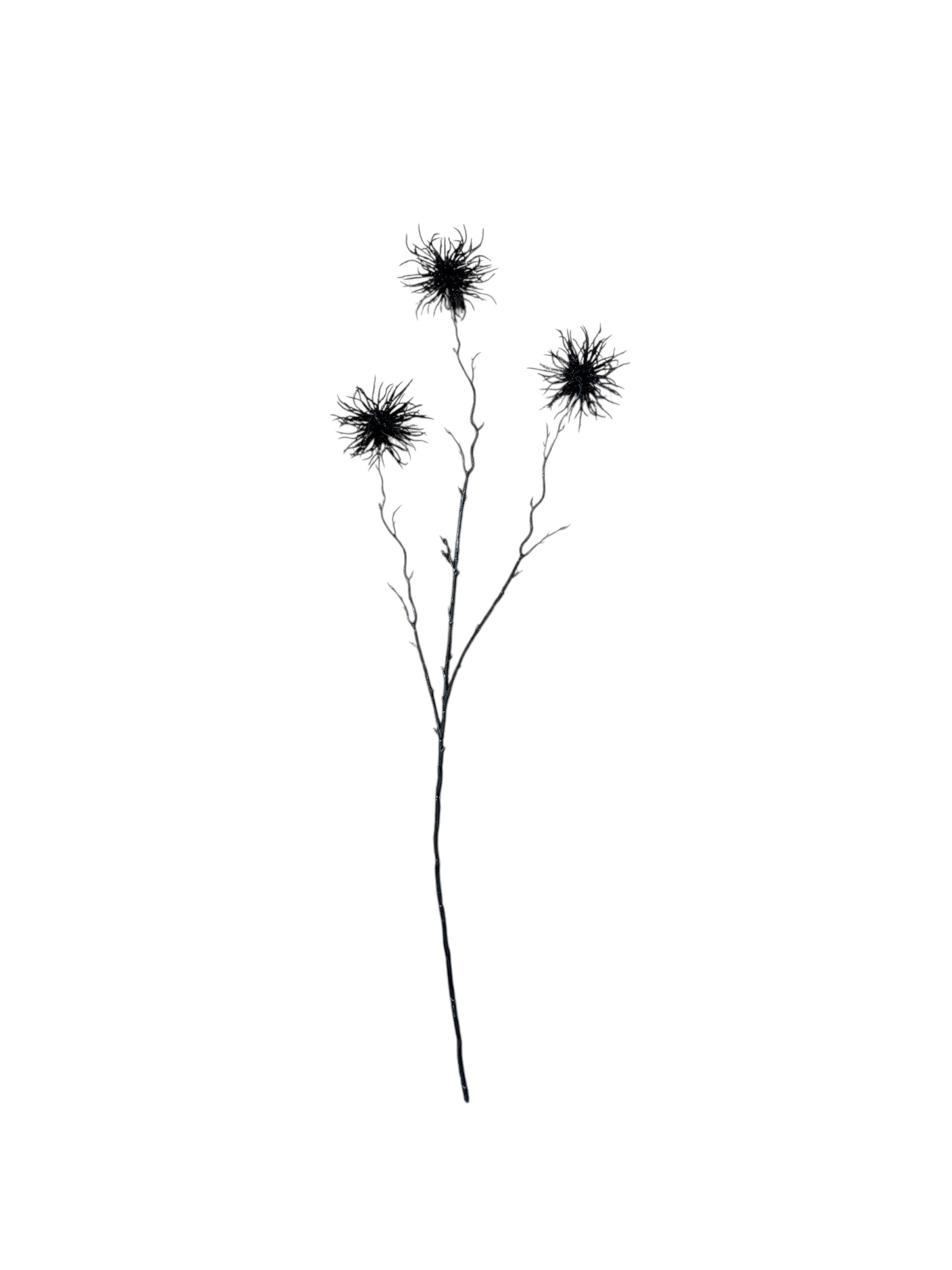 Black Cluster Glitter Stem