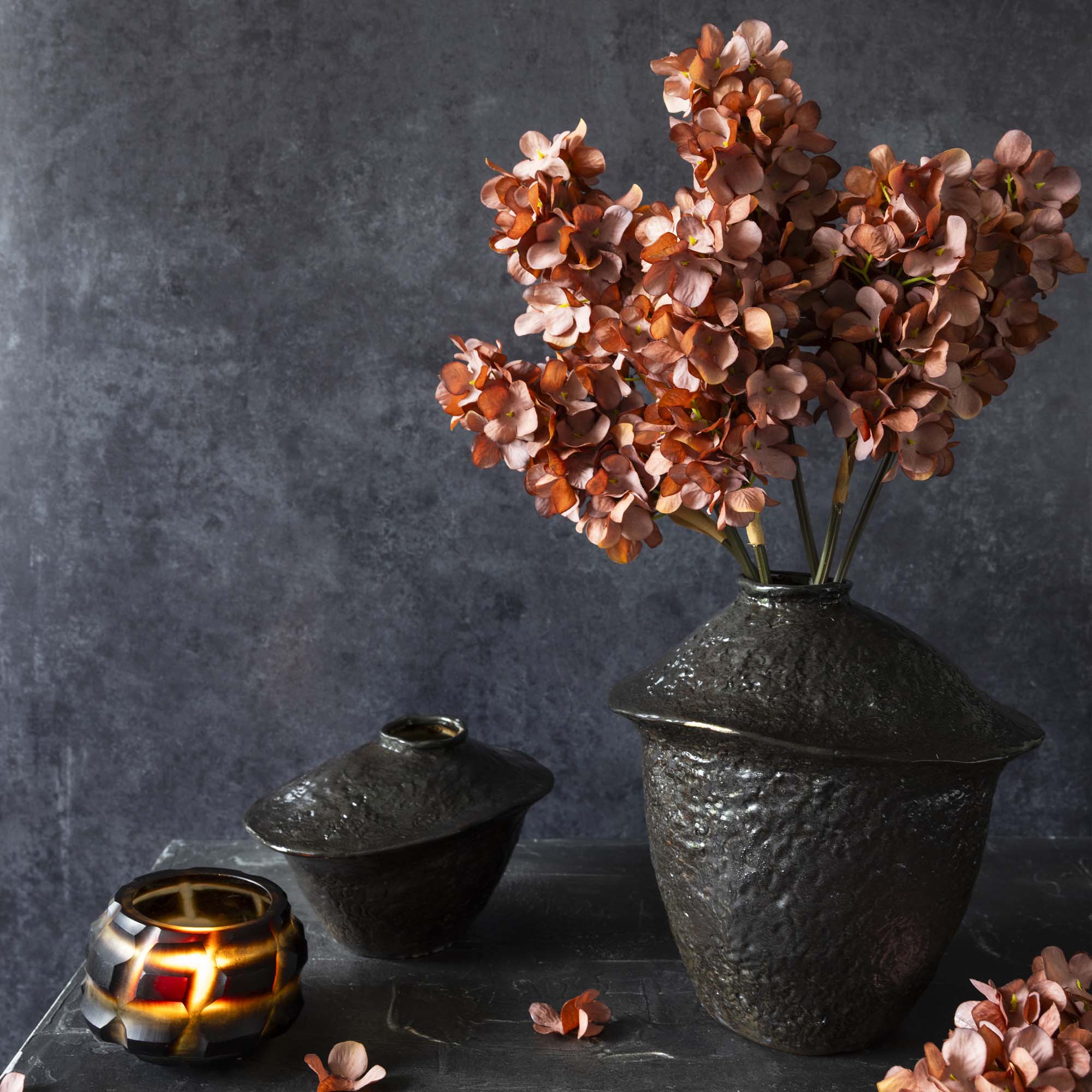 Cone Hydrangea Stem, Antique Pink