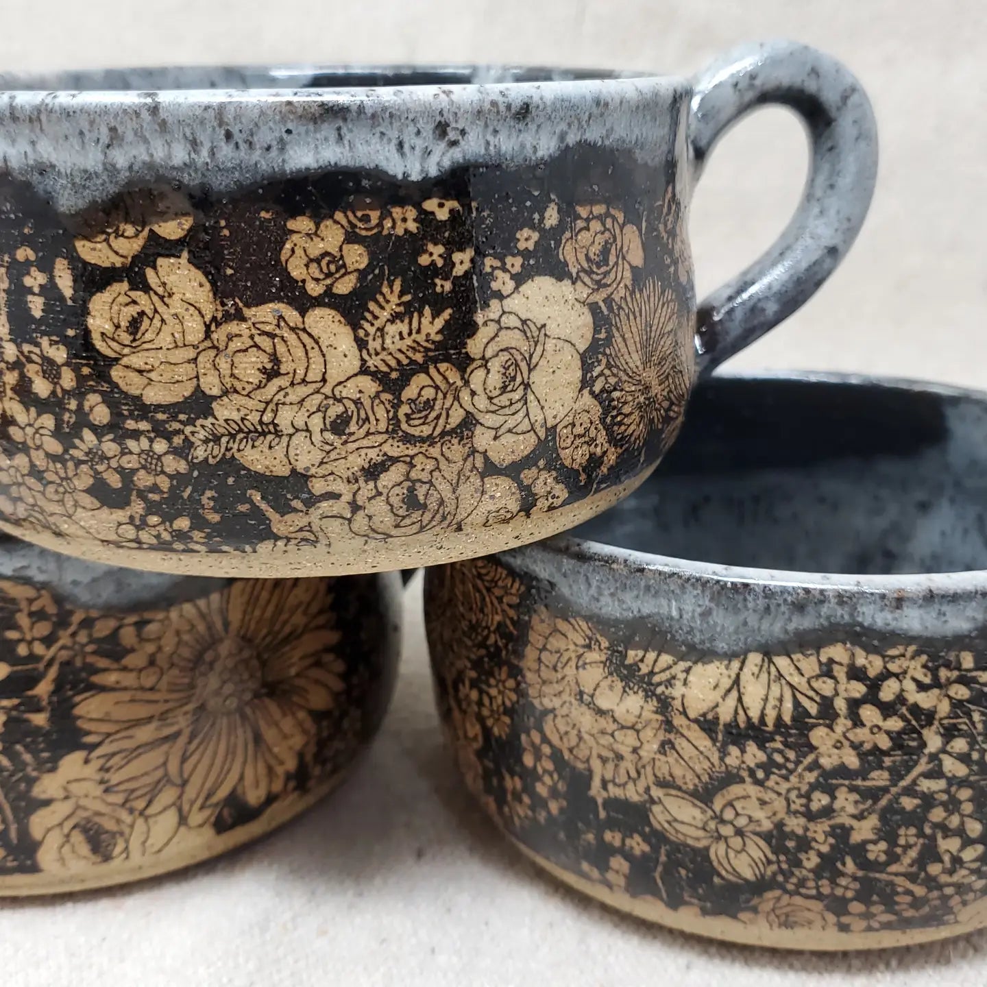 Flower Ceramic Soup Mug