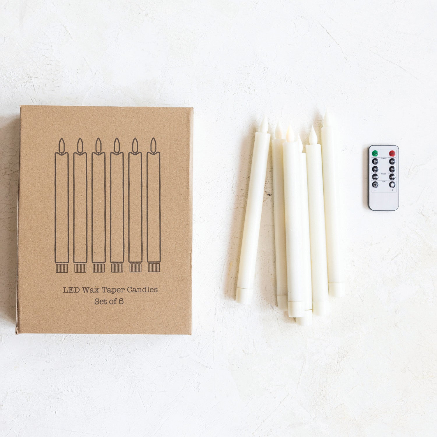 Flameless Wax Taper Candles