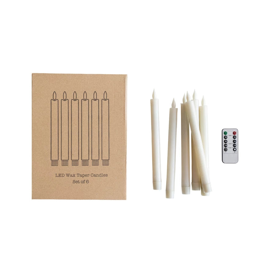 Flameless Wax Taper Candles