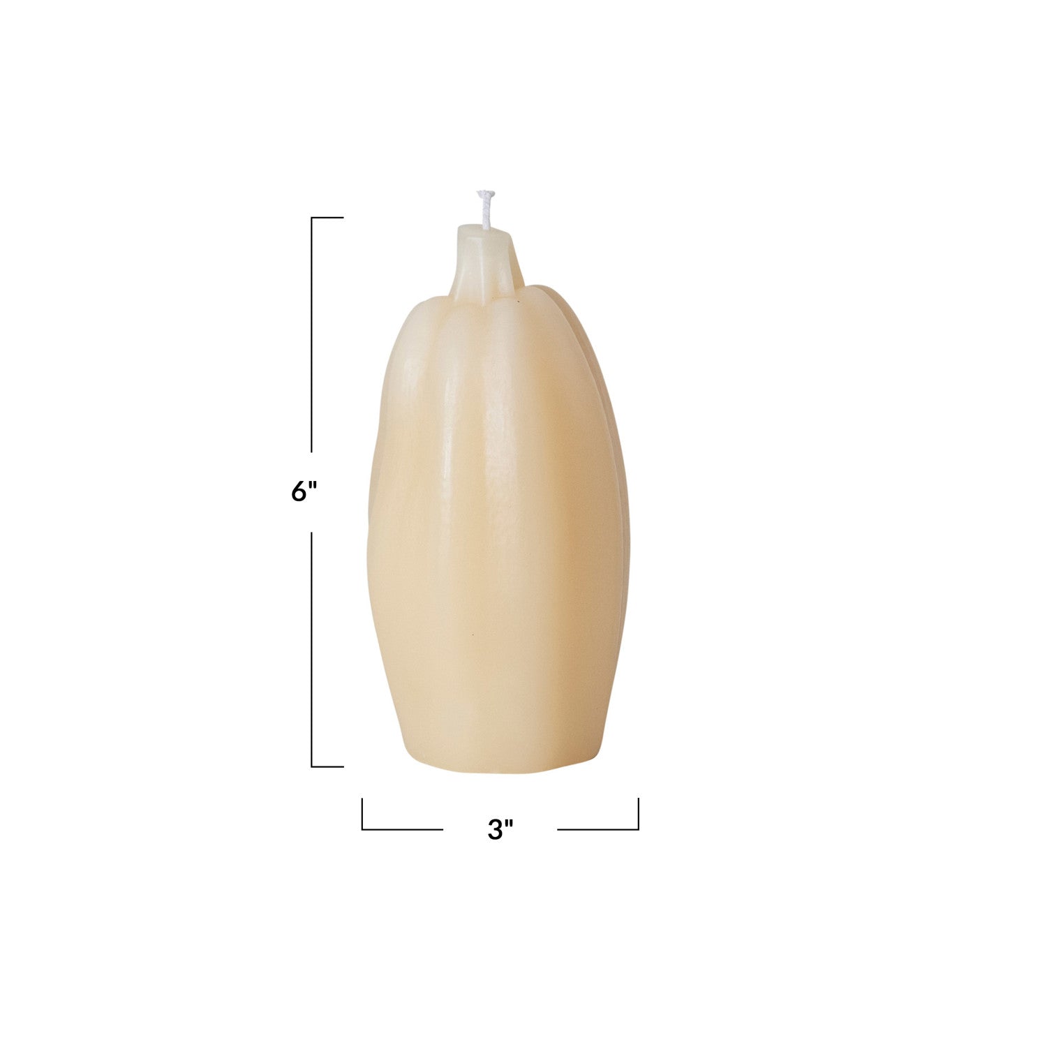 Pumpkin Shaped Candle, Cream