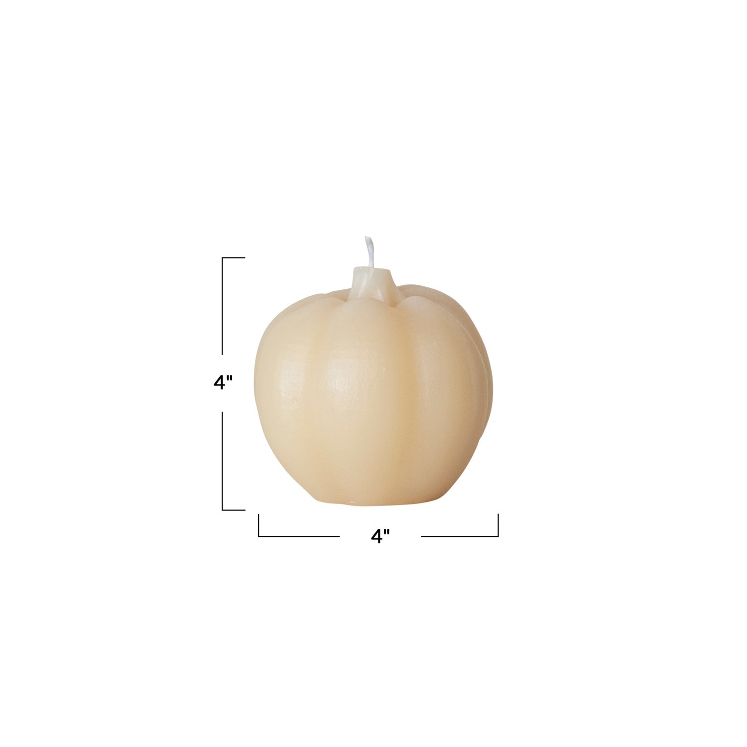 Pumpkin Shaped Candle, Cream