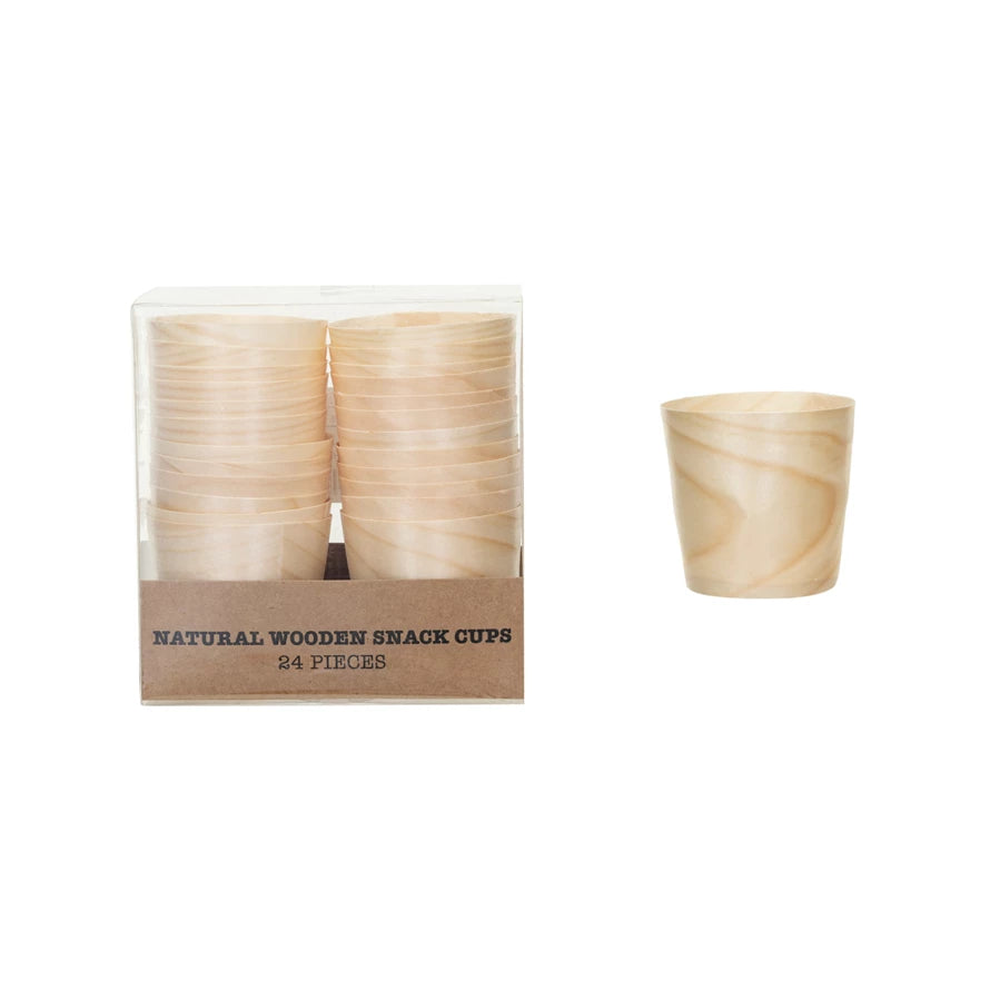 4oz Wood Snack Cups