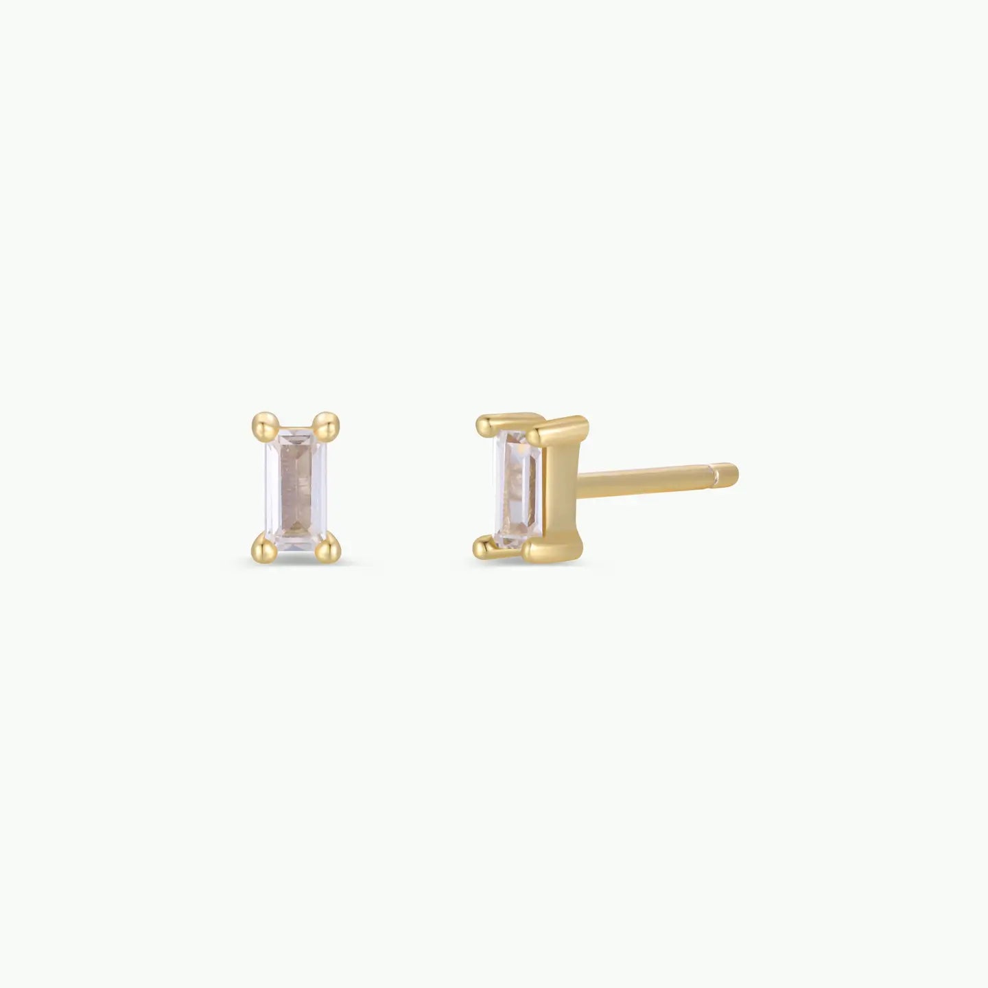 Clear Baguette Earrings