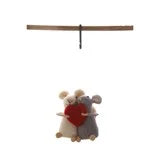 Felt Mouse w/ Heart Ornament