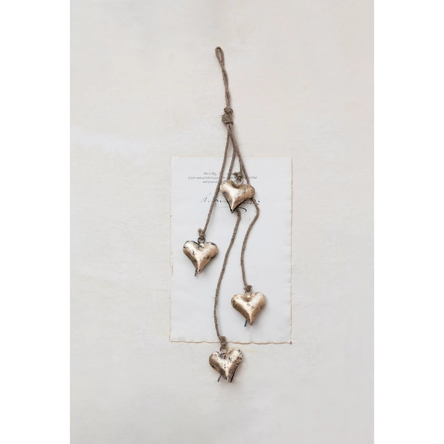 Jute Rope Heart Bells