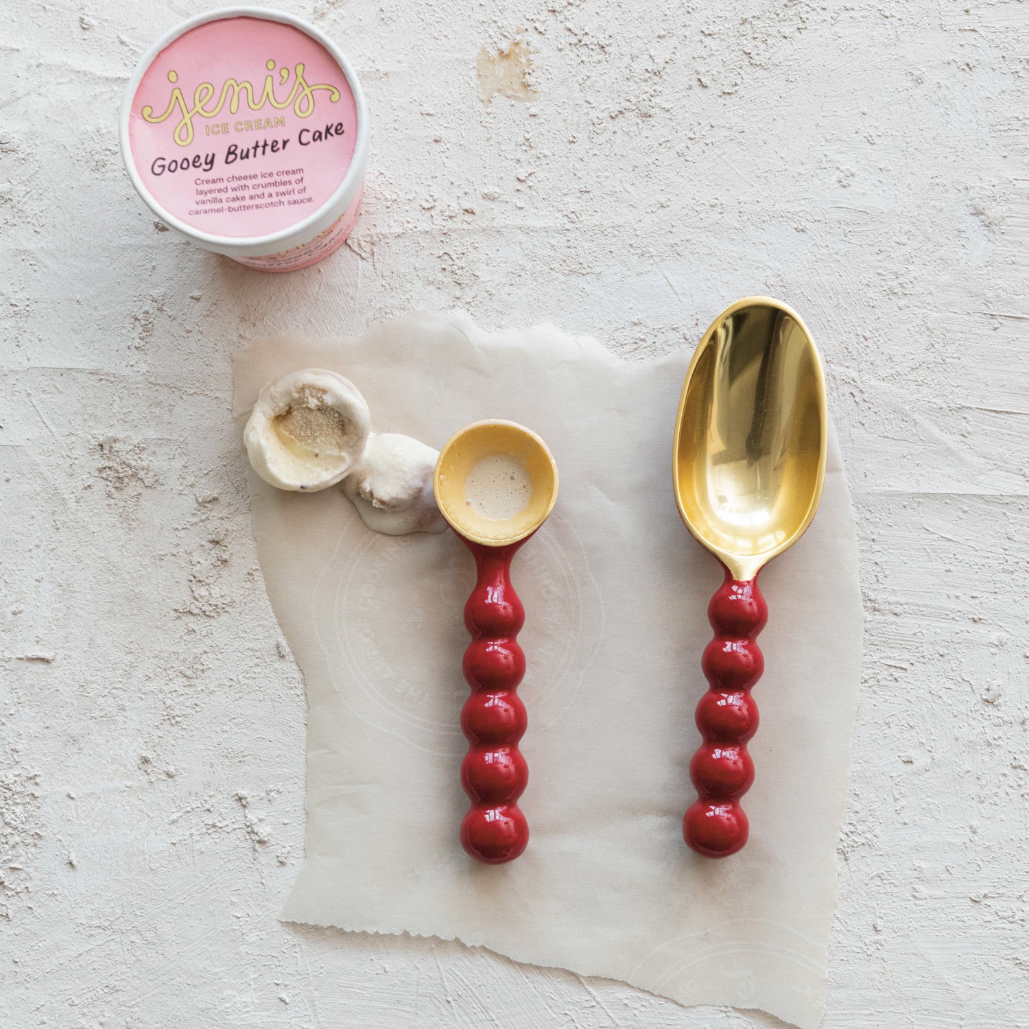 Red Enamel Ice Cream Scoop