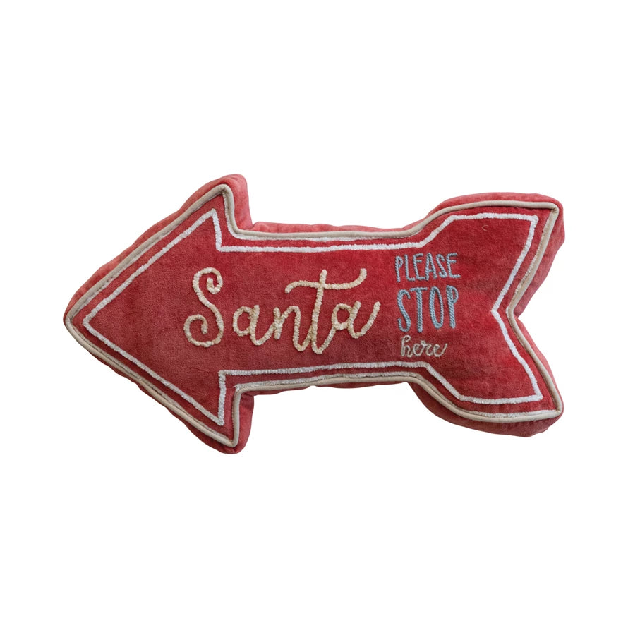 'Santa Please Stop Here' Pillow