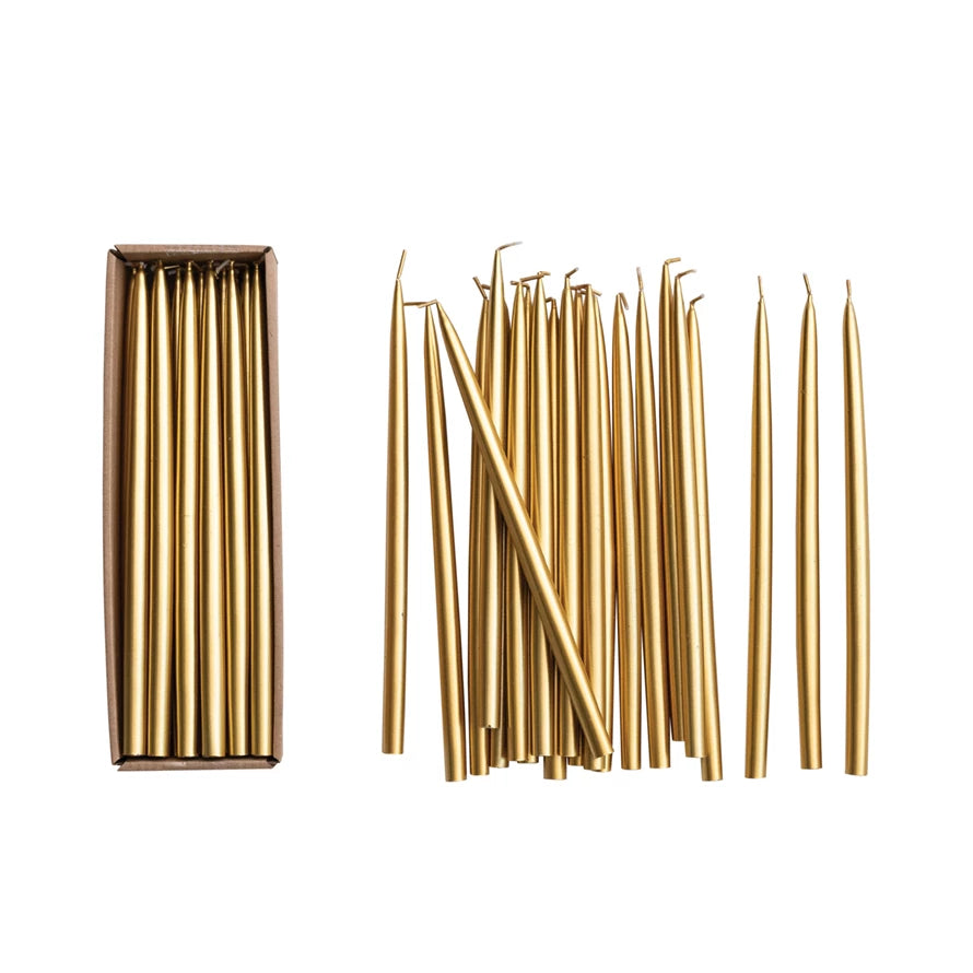 Gold Unscented Taper Candles