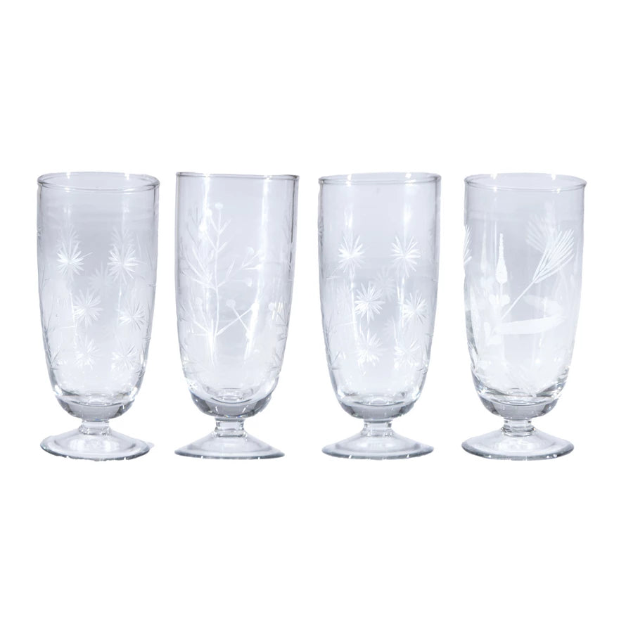 Hand Blown Stemmed Glass