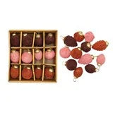 Flocked Embossed Glass Ornaments