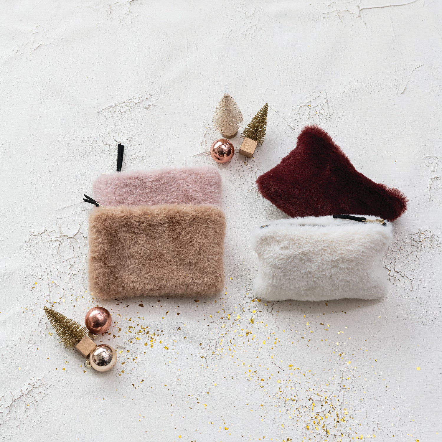 Fur Zippered Pouch