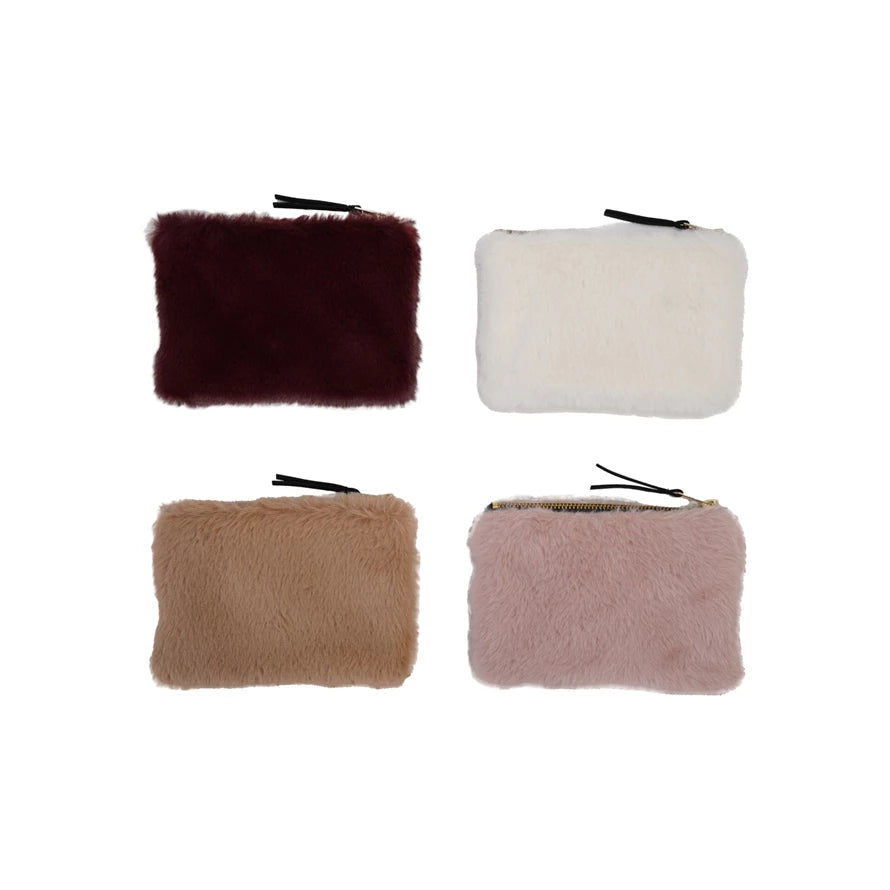 Fur Zippered Pouch