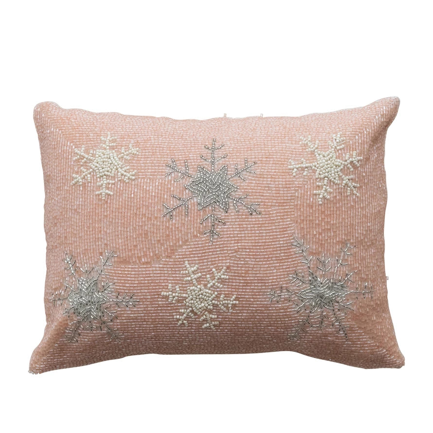 Beaded Snowflake Pillow