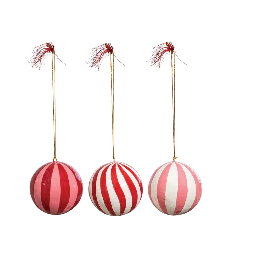 Striped Ball Ornaments