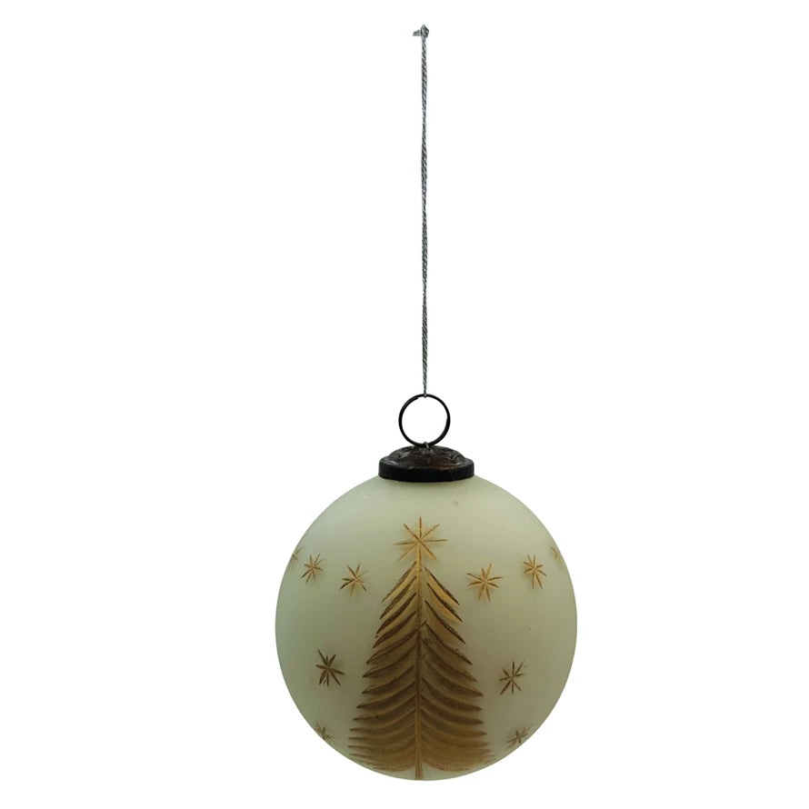 Etched Tree & Star Ornament
