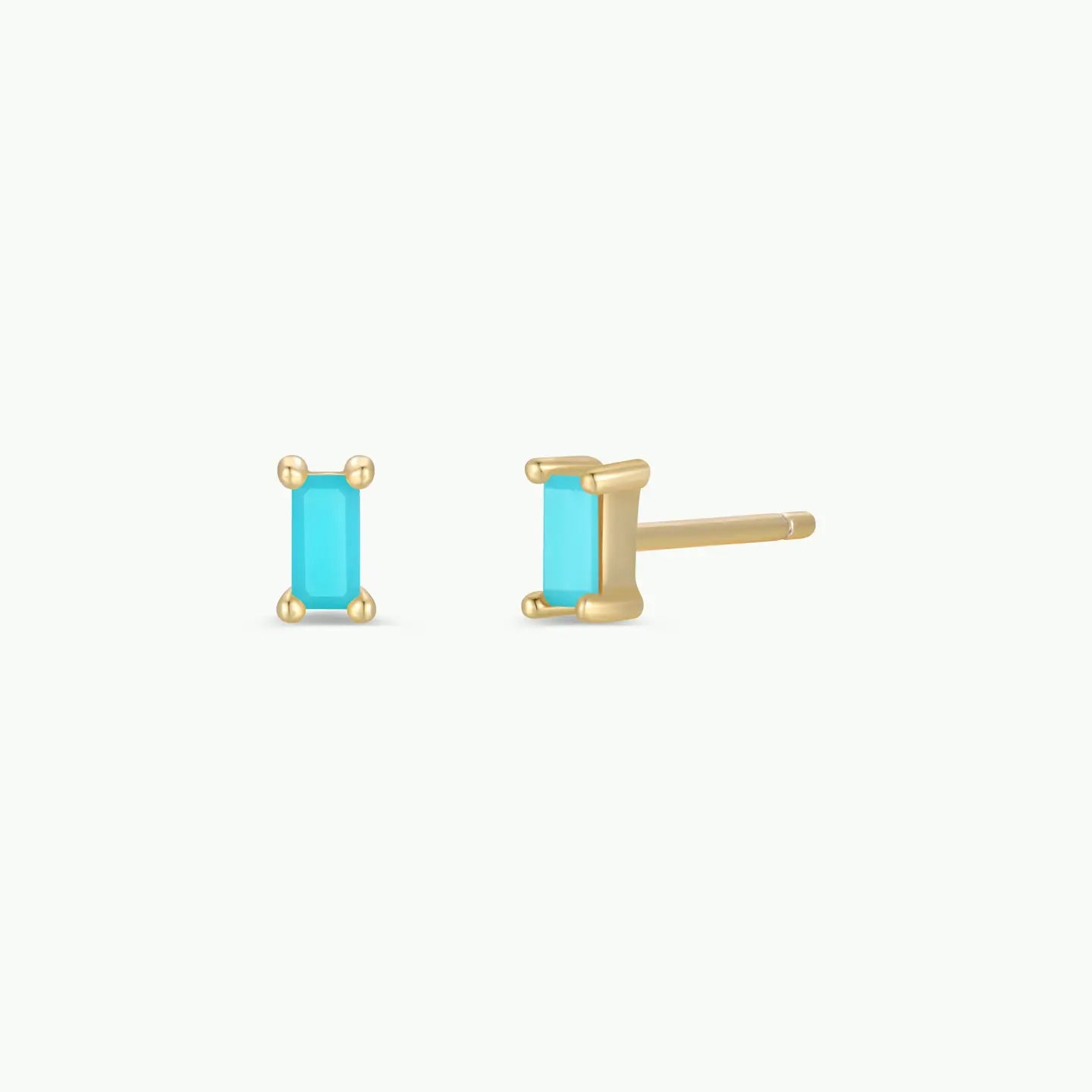 Turquoise Baguette Earring