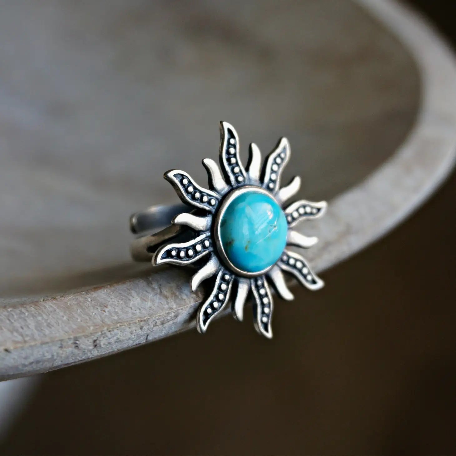 Sun Rays Turquoise Ring