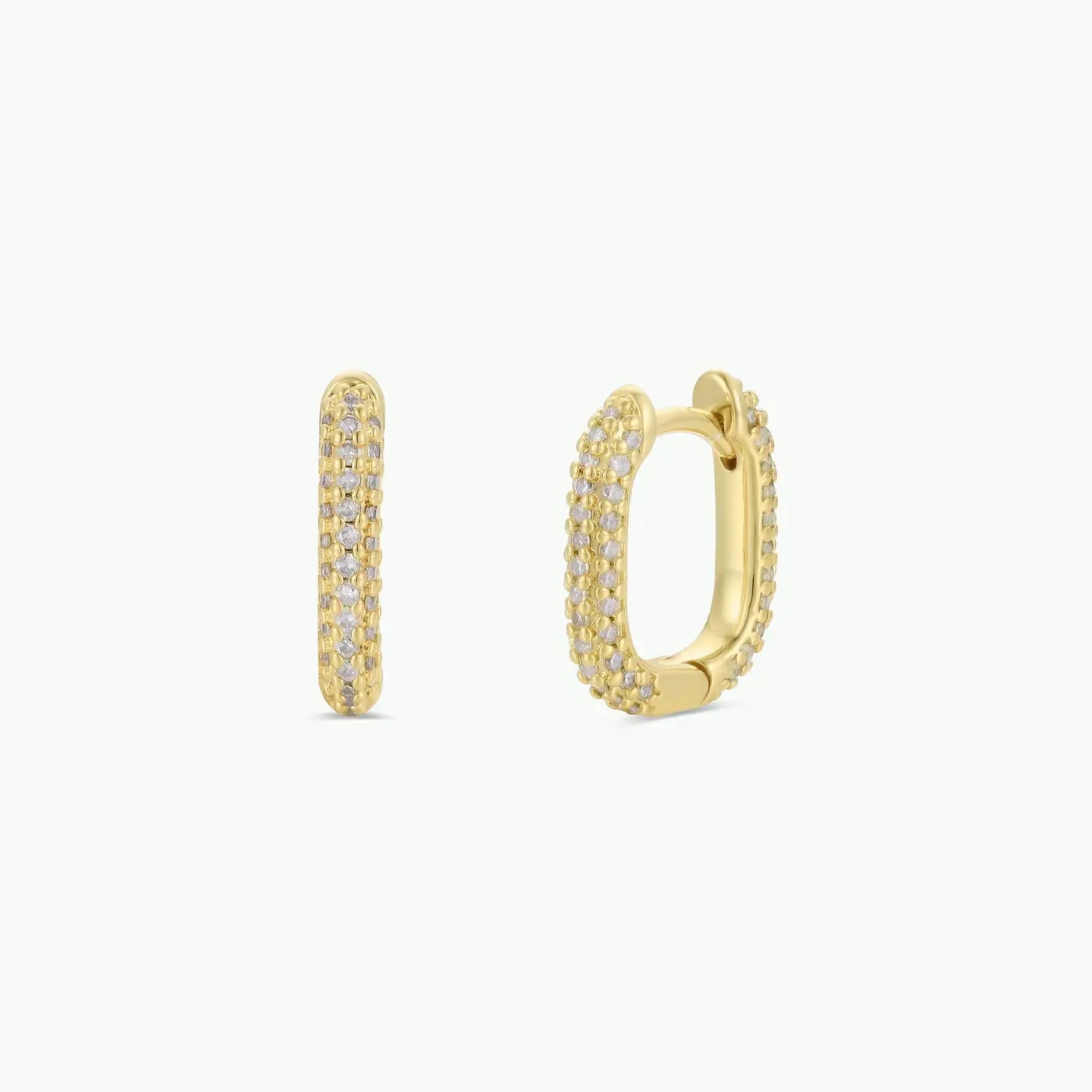 Sm Gold Pave Hoop