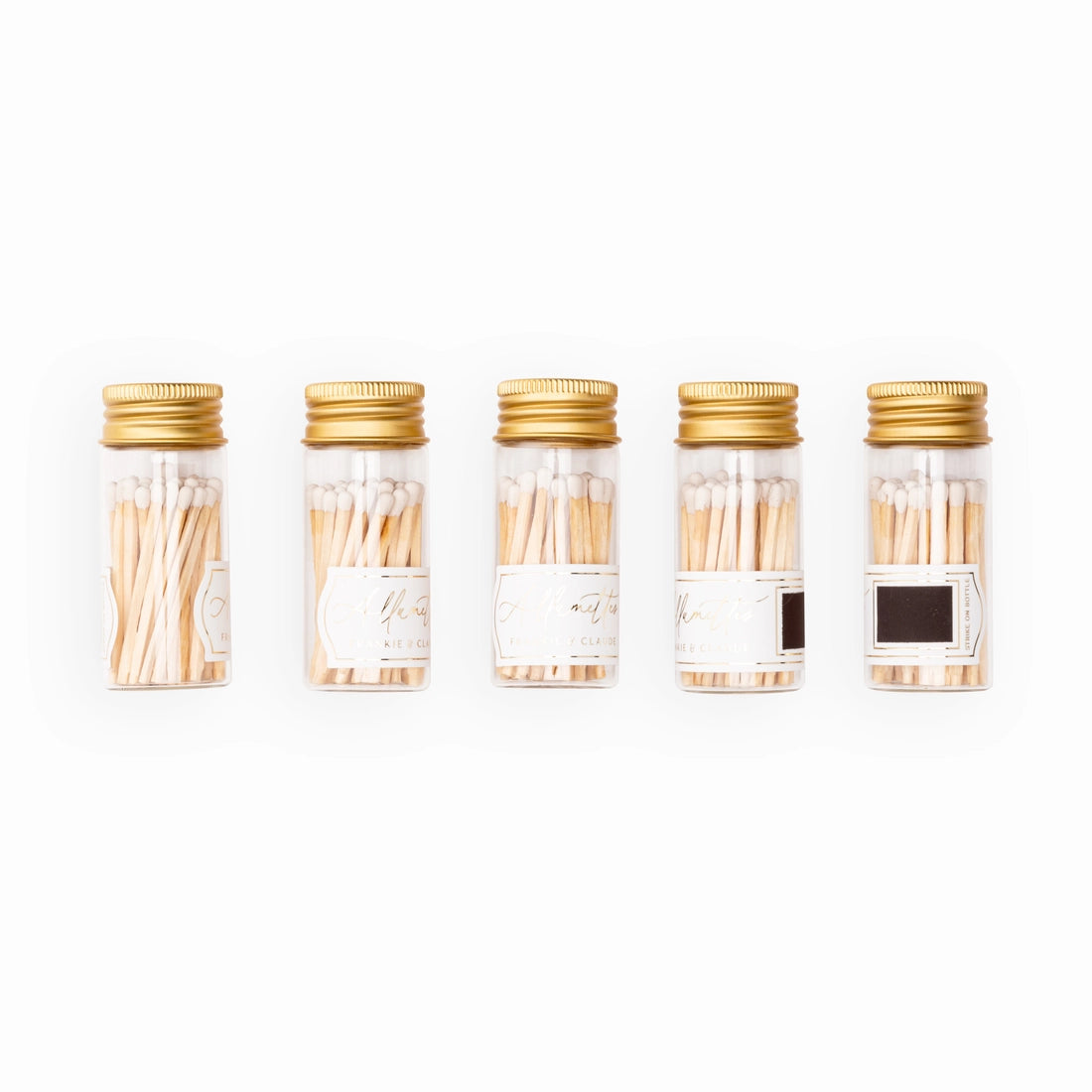 Mini Glass Allumette Match Jars