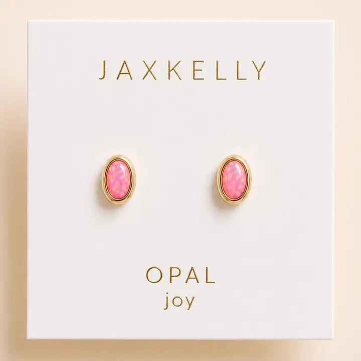 Oval Bezel Earrings