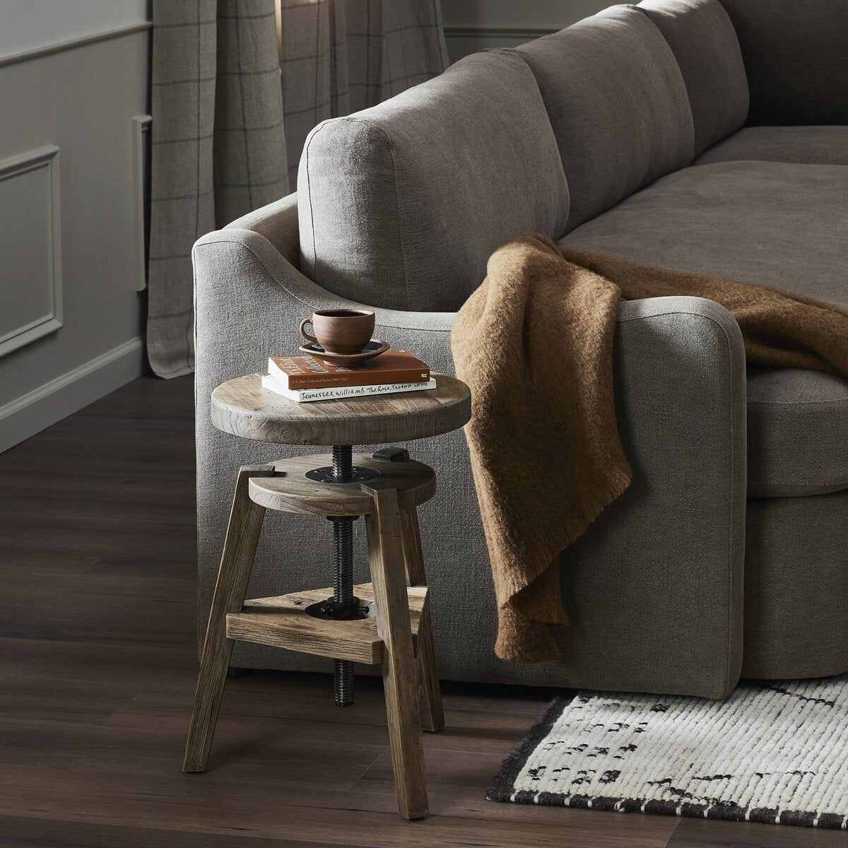 Adjustable Elm Stool