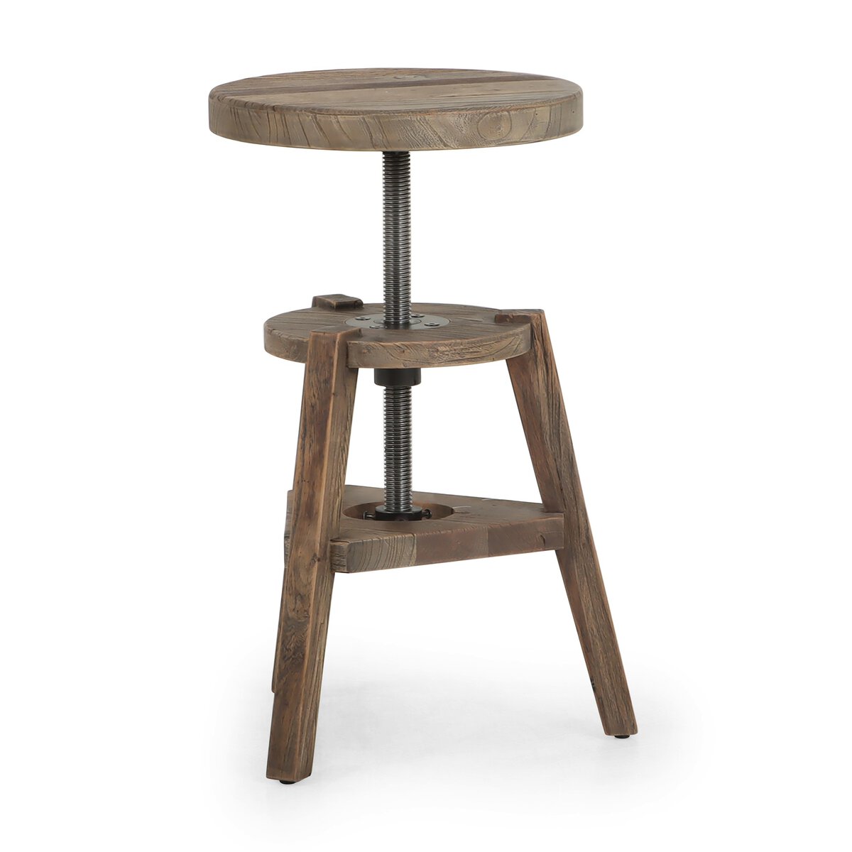 Adjustable Elm Stool