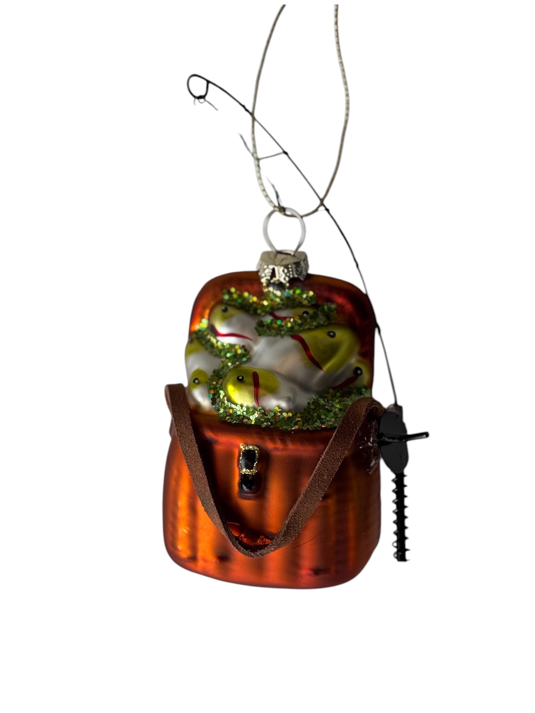 XM Fishing Pole &amp; Creel Ornament