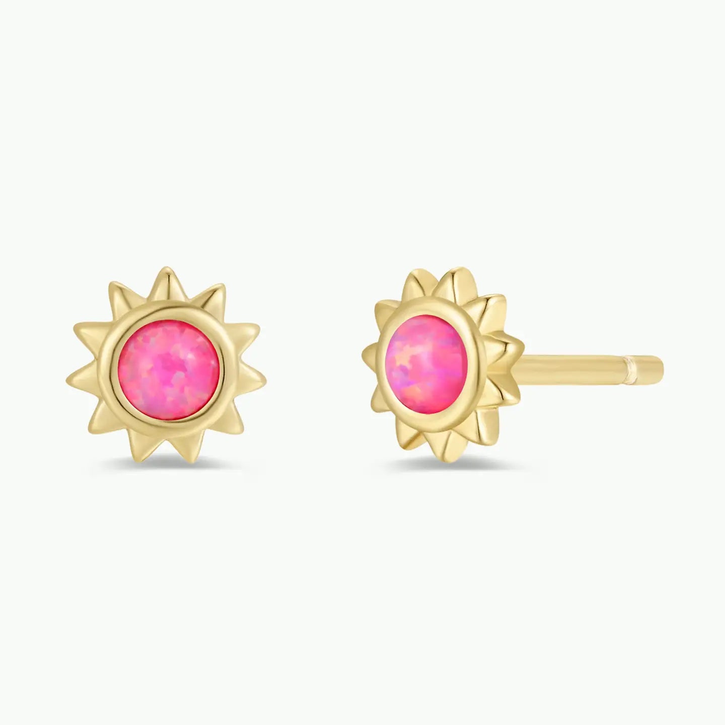 Pink Opal Sunburst Earring