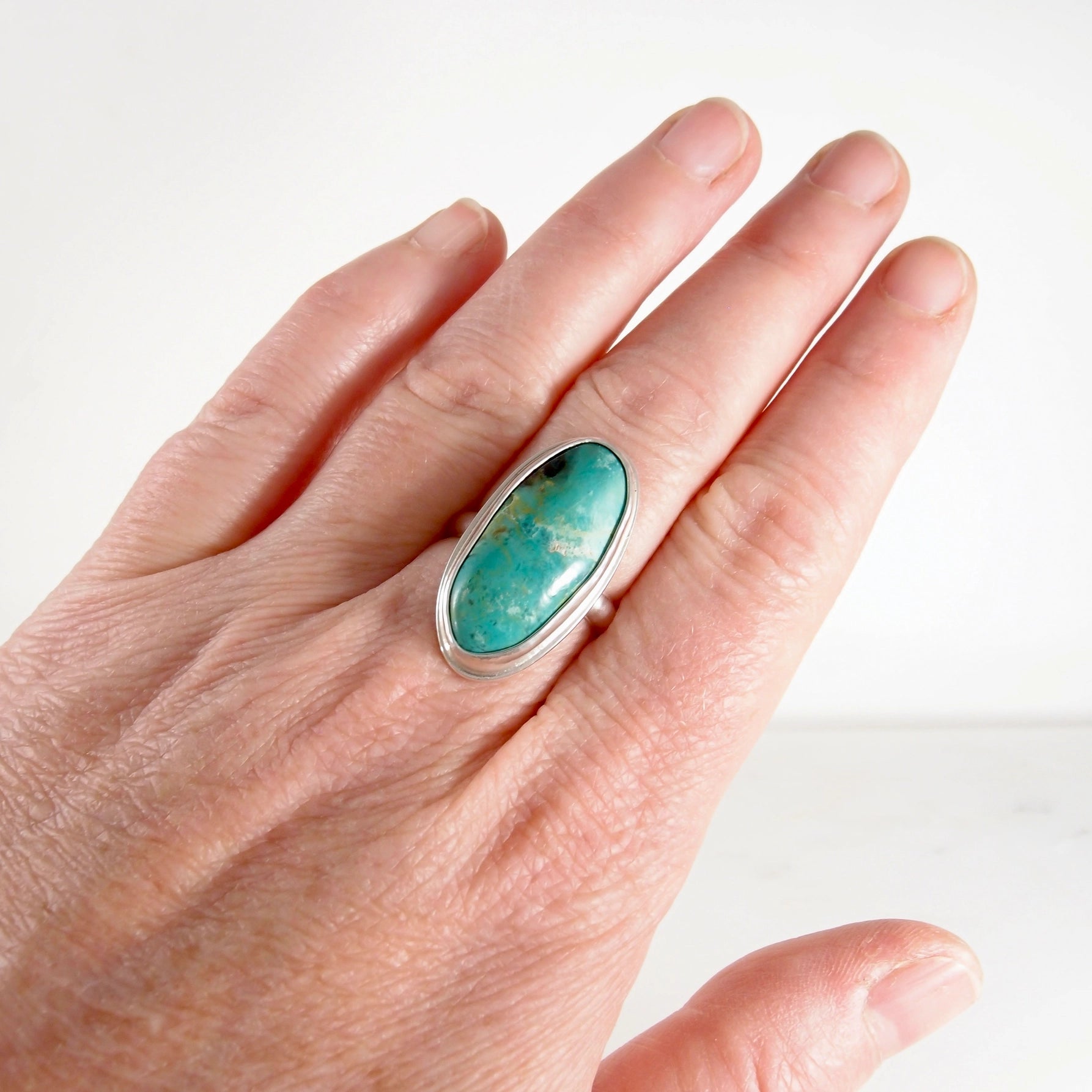 Teton Turquoise and Chrysocolla Ring