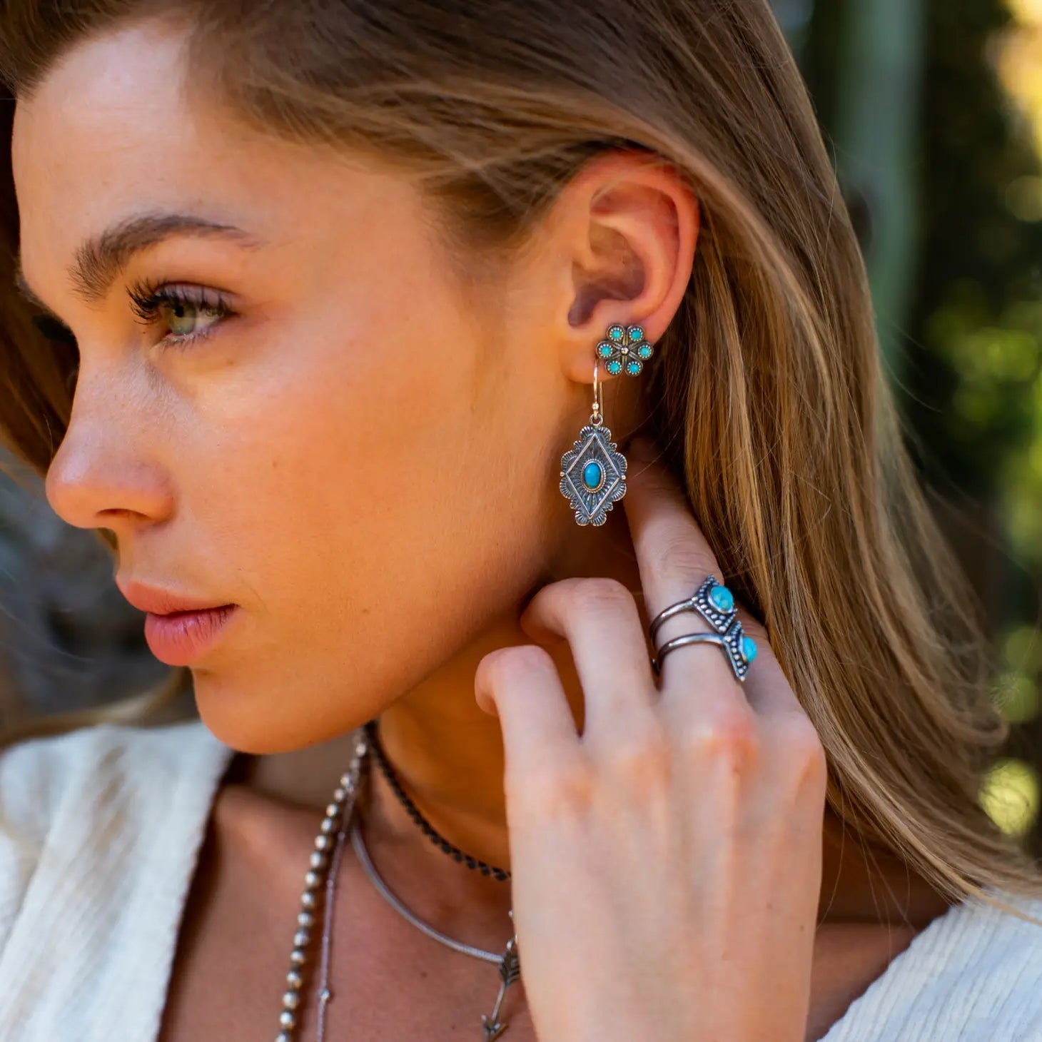 Blossom Turquoise Studs