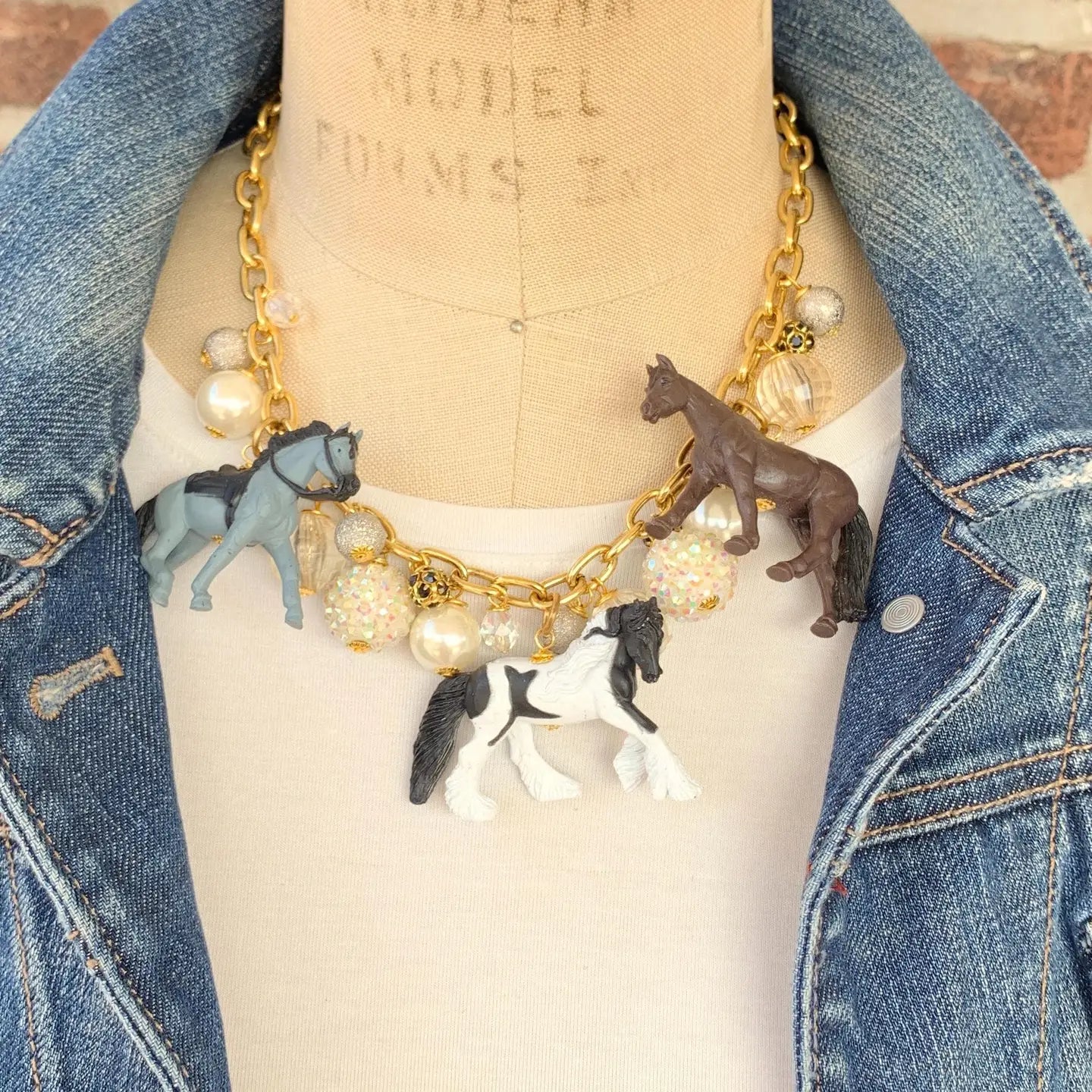 Pearl Horse Necklace