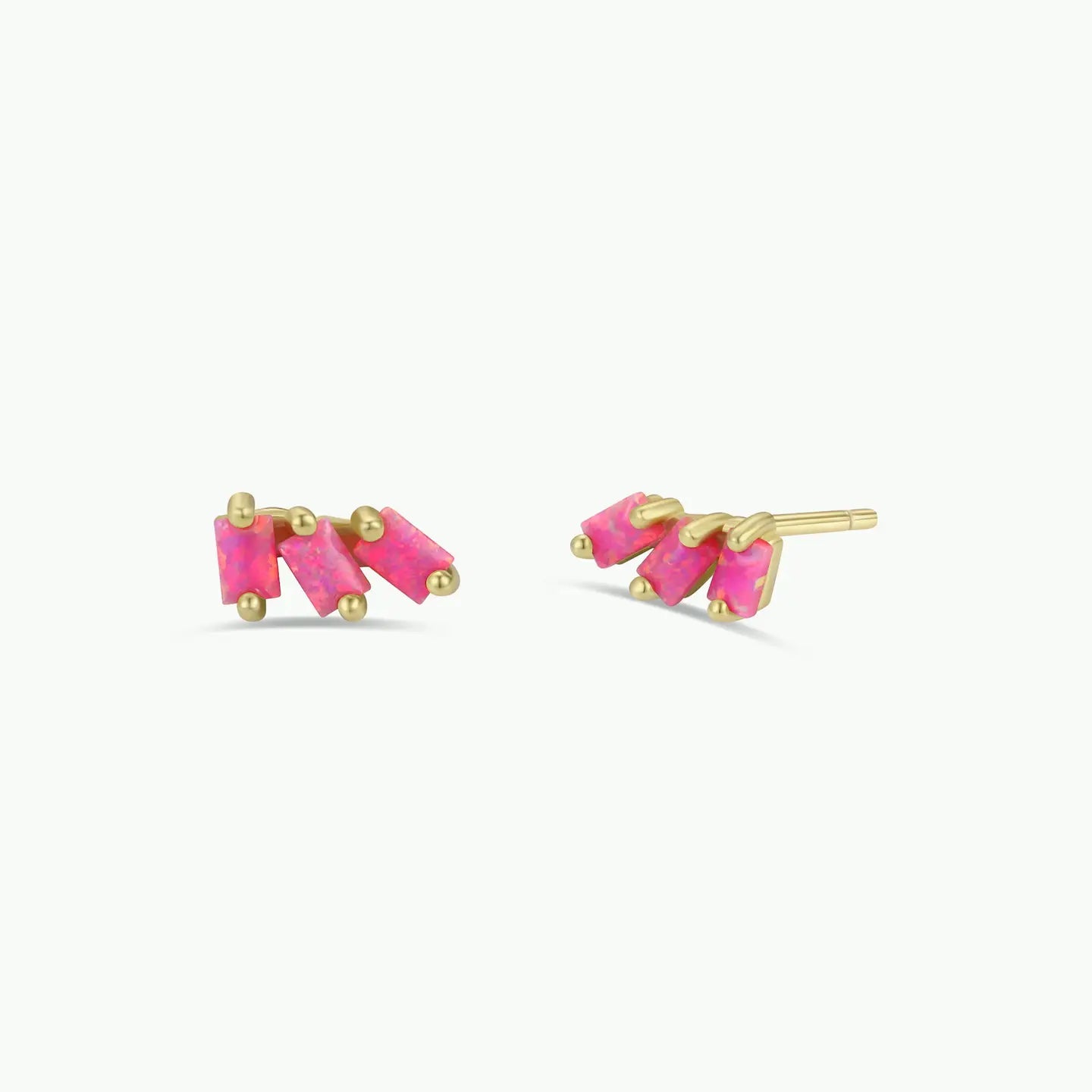 Pink Opal Trio Earrings