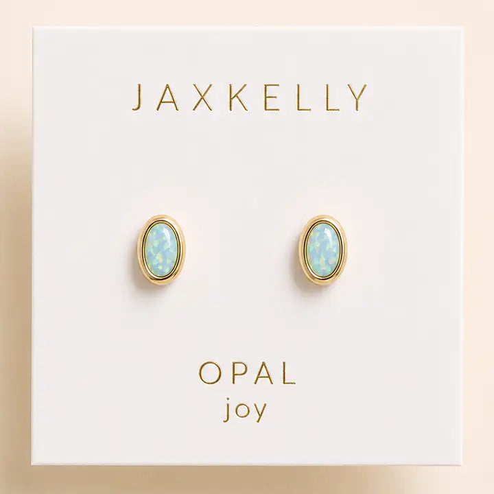 Oval Bezel Earrings