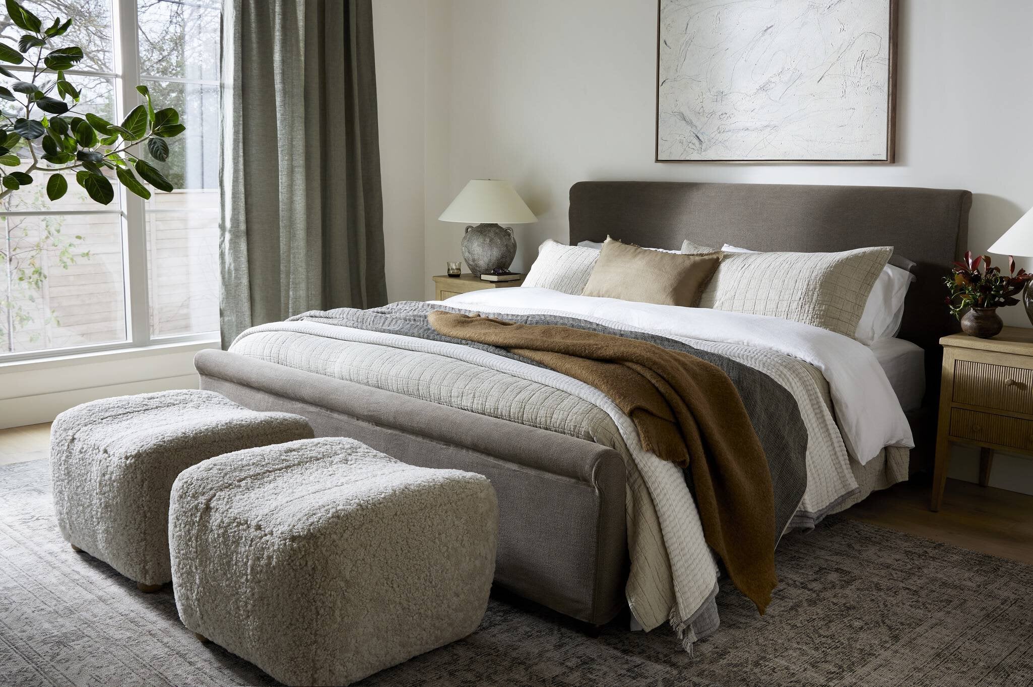 Newberry Shearling Ottoman