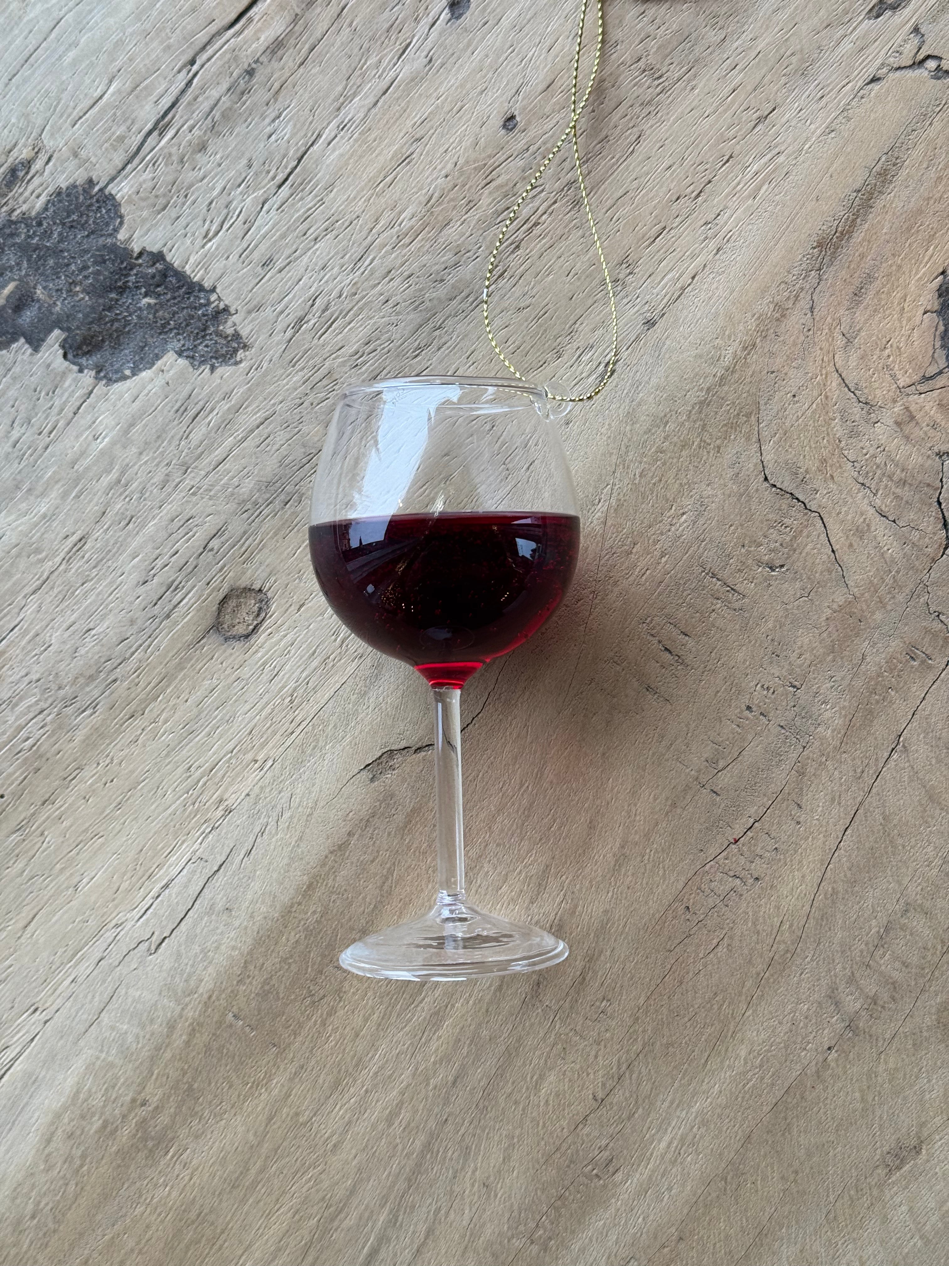 XM Wine Glass Ornament